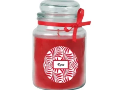 HS Candle Duftkerze & Glas Duft Schriftzug Bonbon Ø10 cm Rose* Windlichter