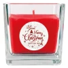 HS Candle Duftkerze & Glas Weihnachten Rot Bonbon 50h* Windlichter