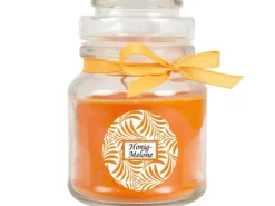 HS Candle Duftkerze & Glas Duft Schriftzug Bonbon Ø7 cm Honigmelone