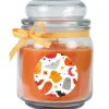 HS Candle Duftkerze & Glas Halloween Orange Bonbon 70h