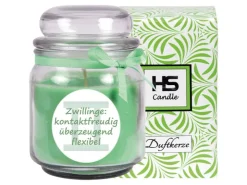 HS Candle Duftkerze & Glas Sternzeichen Coconut Limes 70 Stunden Zwillinge* Windlichter