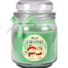 HS Candle Duftkerze & Glas Weihnachten Grün Bonbon 70h* Windlichter