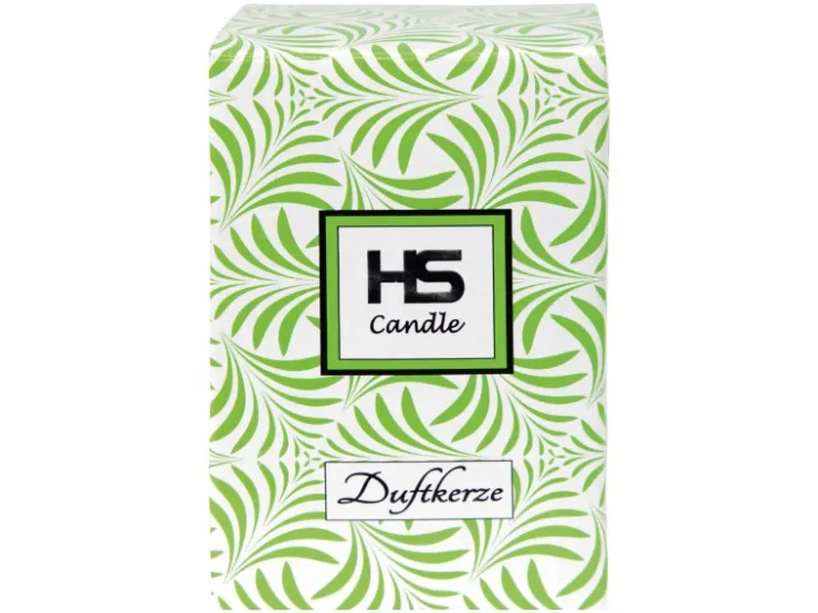 HS Candle Duftkerze & Glas Weihnachten Grün Bonbon 70h* Windlichter