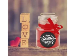 HS Candle Duftkerze & Glas Valentinstag Bonbon 30h Valentine's Day* Windlichter