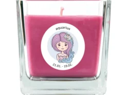 HS Candle Duftkerze & Glas Sternzeichen Lavendel 50 Stunden Wassermann* Windlichter