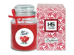 HS Candle Duftkerze & Glas Valentinstag Bonbon 110h Be Mine