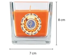 HS Candle Duftkerze & Glas Sternzeichen Honigmelone 50 Stunden Löwe