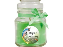 HS Candle Duftkerze & Glas Geburtstag Kokos Grün* Windlichter