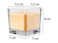 HS Candle Duftkerze & Glas Ostern Creme Viereck 50h Happy Easter Blumen