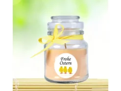 HS Candle Duftkerze & Glas Frohe Ostern Bonbon Ø7 cm Vanille Küken* Ostern