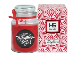 HS Candle Duftkerze & Glas Valentinstag Bonbon 110h Valentine's Day* Windlichter