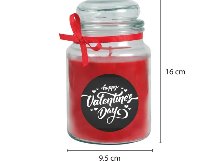 HS Candle Duftkerze & Glas Valentinstag Bonbon 110h Valentine's Day* Windlichter