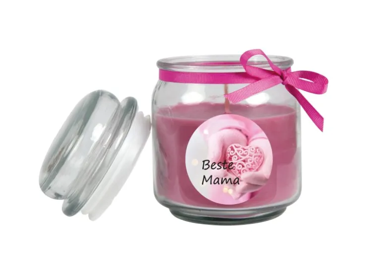 HS Candle Duftkerze & Glas Muttertag Lila Lavendel