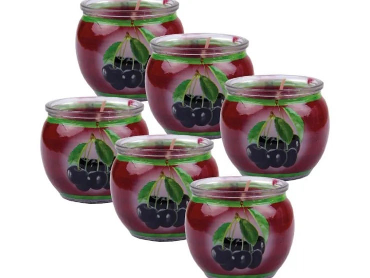 HS Candle Duftkerze Motiv 6er Pack Black Cherry* Windlichter