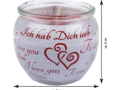 HS Candle Duftkerze Sprüche Kerze Raumduft Ich Liebe Dich* Kerzen