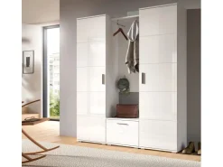 Inn.Furn Garderobe Set Weiß Hochglanz 4-teilig 165 cm Viel Stauraum Grazie* Möbelserien