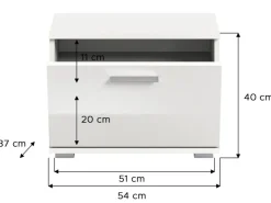 Inn.Furn Garderobe Set Weiß Hochglanz 4-teilig 165 cm Viel Stauraum Grazie* Möbelserien
