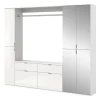 Inn.Furn Garderoben-Set 4-teilig Weiß Hochglanz 212 cm mit Spiegel SystemX* Möbelserien