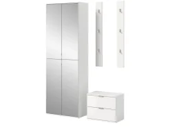 Inn.Furn Garderoben-Set 4-teilig in Weiß Hochglanz 128 cm SystemX* Möbelserien