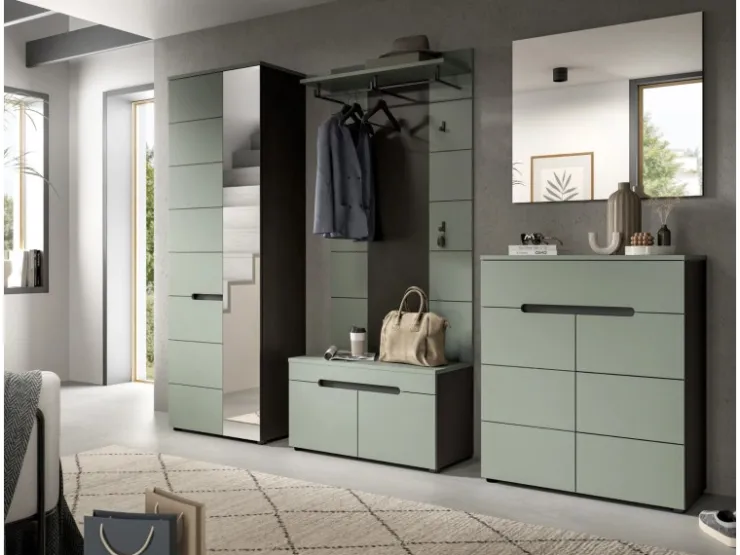 Inn.Furn Garderoben-Set 5-teilig in Salbei und Grau 255 cm Cooper* Möbelserien