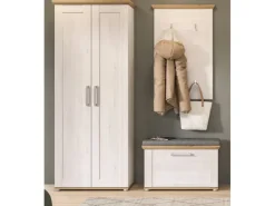 Inn.Furn Garderoben-Set 3-teilig Weiß Lärche 175 cm Landhaus-Stil Mirano* Möbelserien