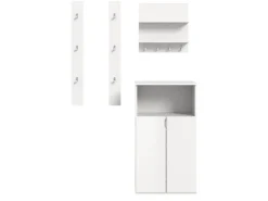 Inn.Furn Garderoben-Set 4-teilig in Weiß Hochglanz 117 cm SystemX* Möbelserien