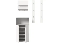 Inn.Furn Garderoben-Set 4-teilig in Weiß Hochglanz 117 cm SystemX* Möbelserien