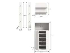 Inn.Furn Garderoben-Set 4-teilig in Weiß Hochglanz 117 cm SystemX* Möbelserien