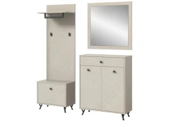 Inn.Furn Garderoben-Set 4-teilig Sand 195 cm mit Fräsungen Apunti