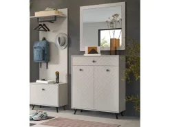 Inn.Furn Garderoben-Set 4-teilig Sand 195 cm mit Fräsungen Apunti