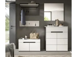 Inn.Furn Garderoben-Set 5-teilig in Weiß und Grau 175 cm Cooper