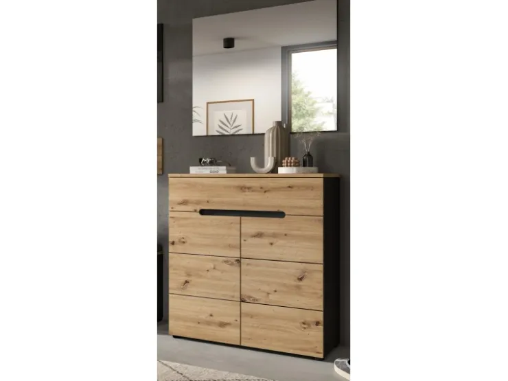 Inn.Furn Garderoben-Set 2-teilig Eiche Grau 80 cm mit Soft-Close Cooper