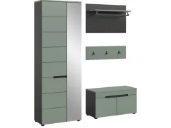 Inn.Furn Garderoben-Set 4-teilig in Salbei und Grau 160 cm Cooper