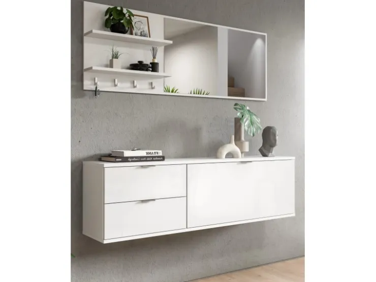 Inn.Furn Garderoben-Set 4-teilig in Weiß Hochglanz 144 cm SystemX* Möbelserien