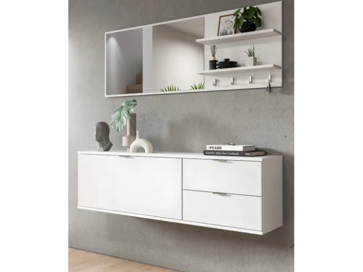 Inn.Furn Garderoben-Set 4-teilig in Weiß Hochglanz 144 cm SystemX* Möbelserien
