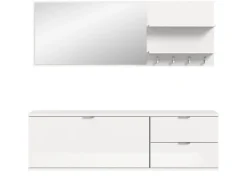 Inn.Furn Garderoben-Set 4-teilig in Weiß Hochglanz 144 cm SystemX* Möbelserien