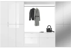 Inn.Furn Garderoben-Set 5-teilig Weiß Hochglanz 273 cm Viel Stauraum SystemX* Möbelserien