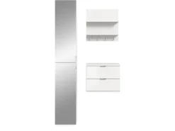 Inn.Furn Garderoben-Set 3-teilig in Weiß Hochglanz 97 cm SystemX* Möbelserien
