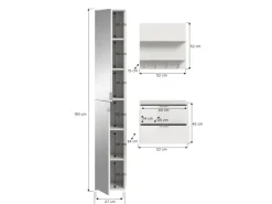 Inn.Furn Garderoben-Set 3-teilig in Weiß Hochglanz 97 cm SystemX* Möbelserien