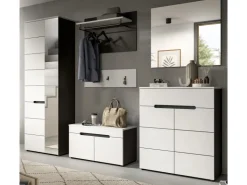 Inn.Furn Garderoben-Set 6-teilig in Weiß und Grau 255 cm Cooper* Möbelserien