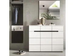 Inn.Furn Garderoben-Set 3-teilig in Weiß und Grau 180 cm Cooper