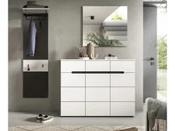 Inn.Furn Garderoben-Set 3-teilig in Weiß und Grau 180 cm Cooper