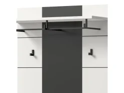 Inn.Furn Garderoben-Set 3-teilig in Weiß und Grau 160 cm Cooper
