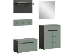 Inn.Furn Garderoben-Set 5-teilig in Salbei und Grau 175 cm Cooper