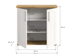 Inn.Furn Kommode Weiß Lärche Eiche Artisan 95 cm Landhaus Mirano