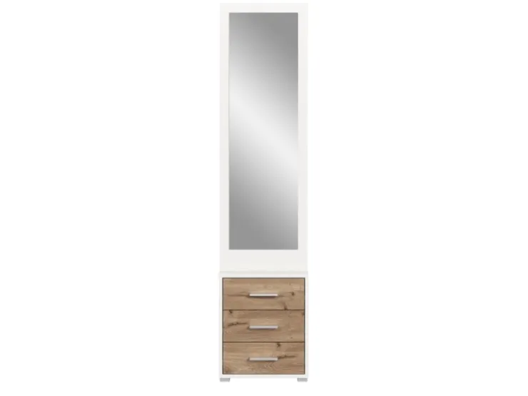 Inn.Furn Kompaktgarderobe in Weiß und Eiche 45 x 190 cm Pallas* Möbelserien