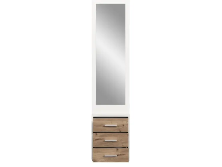 Inn.Furn Kompaktgarderobe in Weiß und Eiche 45 x 190 cm Pallas* Möbelserien