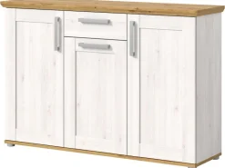 Inn.Furn Sideboard Weiß Lärche Eiche Artisan 137 cm Landhaus-Stil Mirano* Sideboards