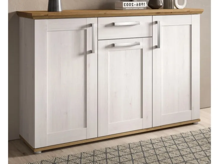 Inn.Furn Sideboard Weiß Lärche Eiche Artisan 137 cm Landhaus-Stil Mirano* Sideboards