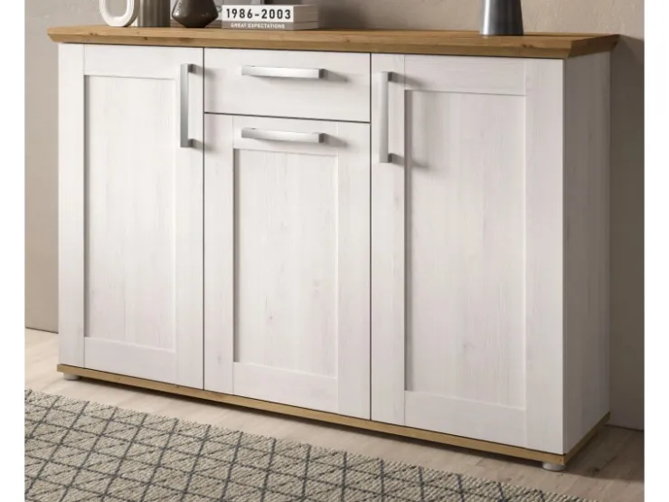 Inn.Furn Sideboard Weiß Lärche Eiche Artisan 137 cm Landhaus-Stil Mirano* Sideboards